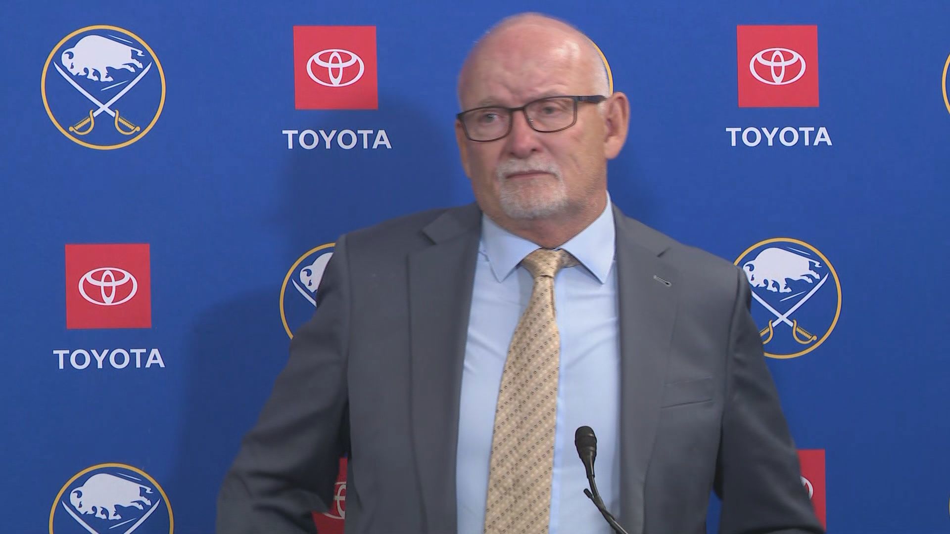 Sabres Head Coach Lindy Ruff speaks to the media after comeback win ...