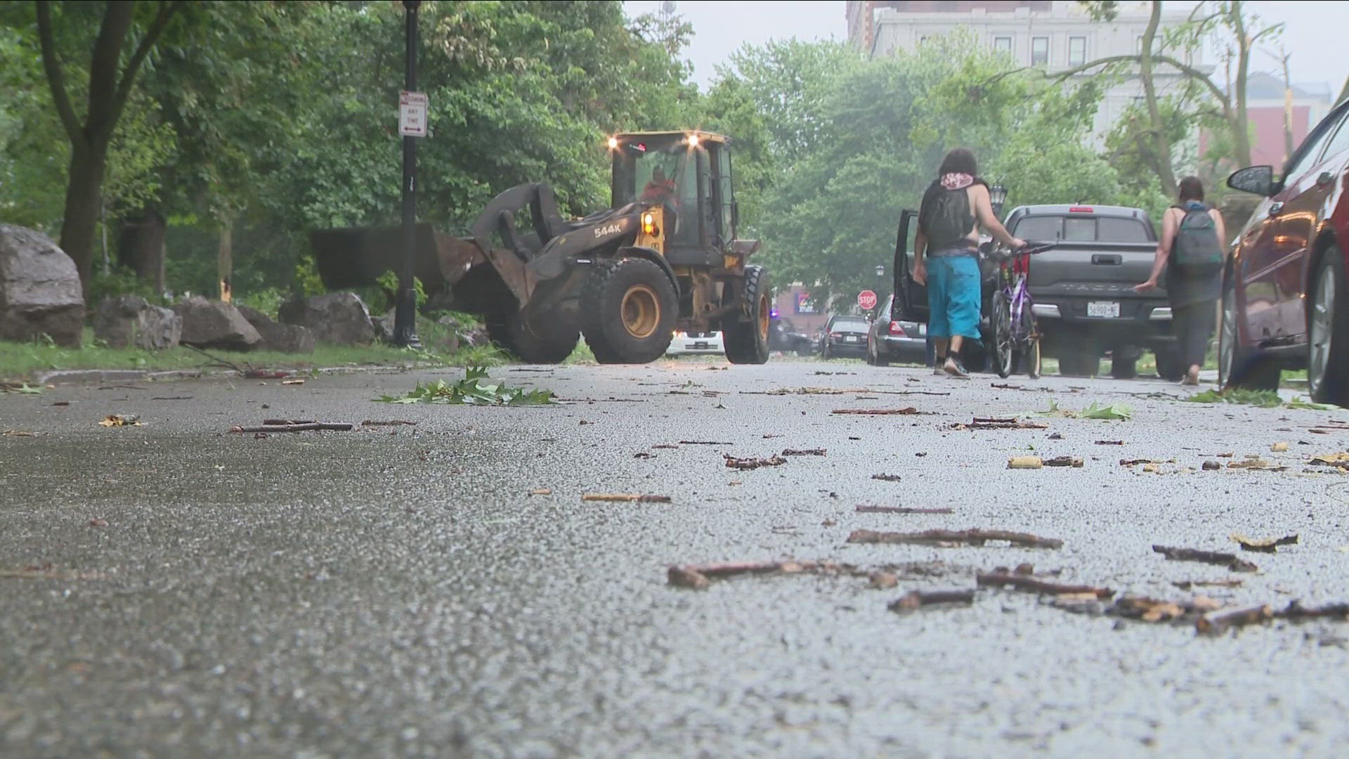 Tornado damage clean up on Johnson Park