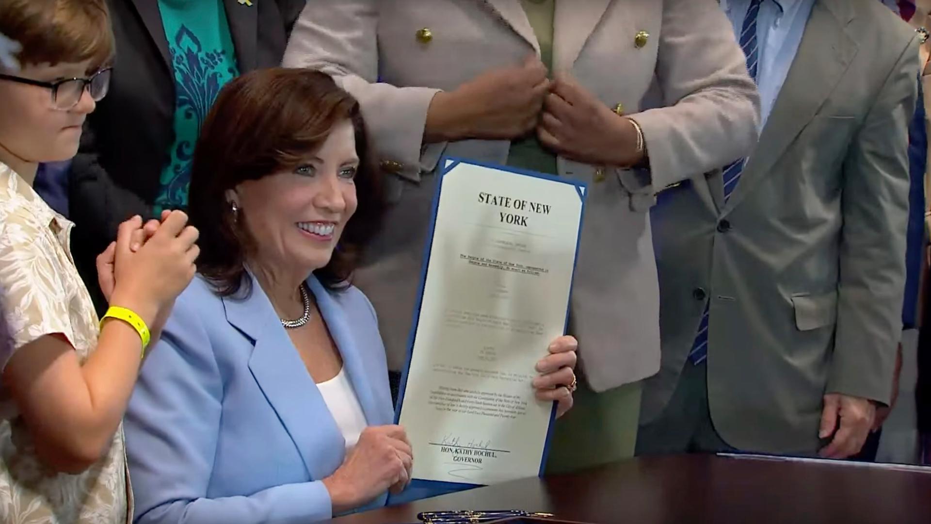 Gov. Kathy Hochul on Thursday signed nation-leading legislation to protect children on social media.