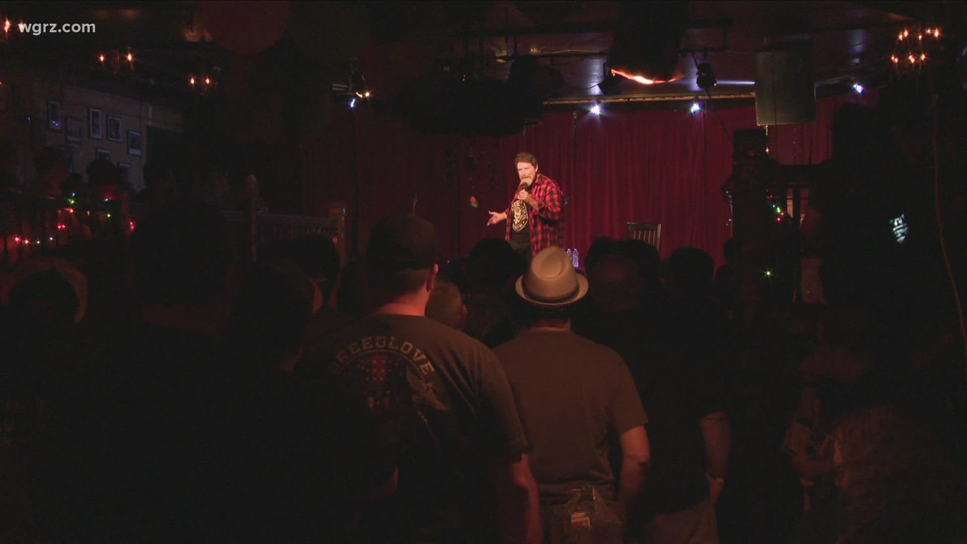 Wrestling legend Mick Foley performed stories in front of a sold out crowd at Nietzsche's on Allen Street to raise money to the 5/14 Survivors Fund.