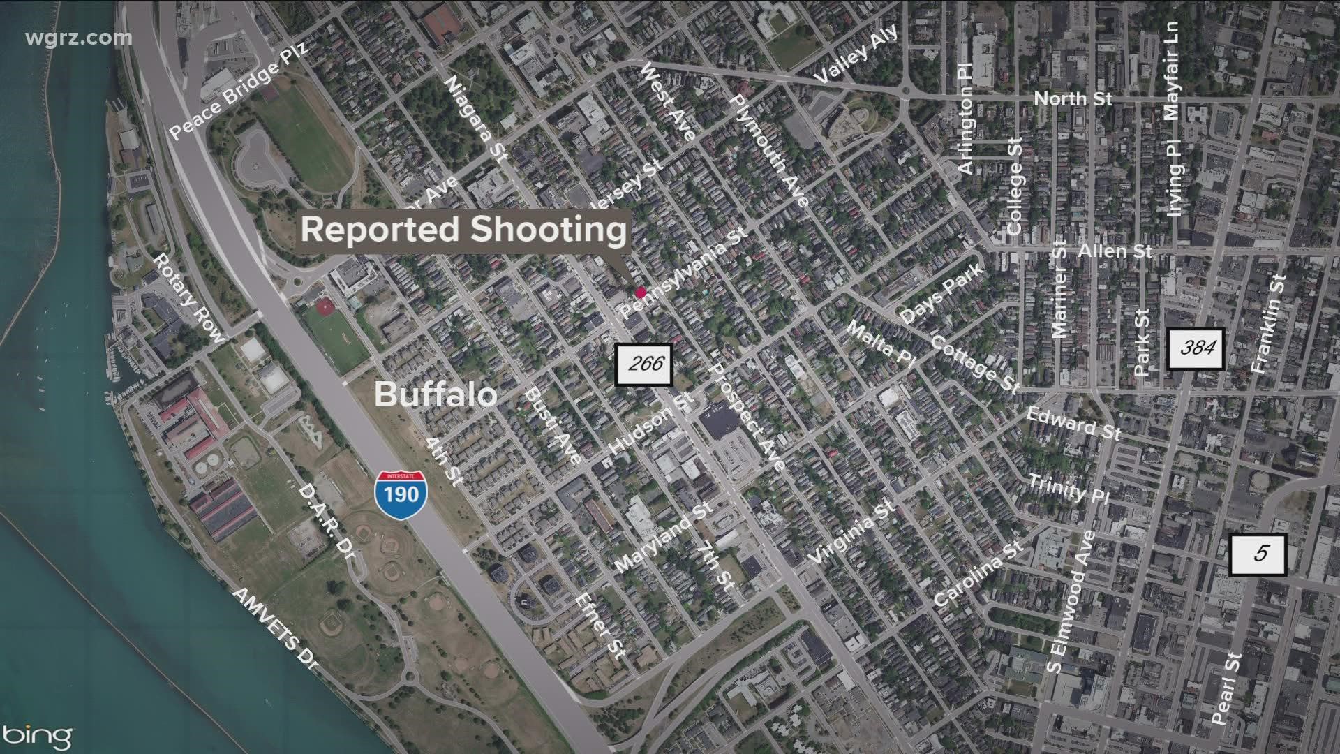 Buffalo Police say the shooting happened shortly before 12:30 a.m. in the 400 block of Prospect Avenue, east of Niagara Street.