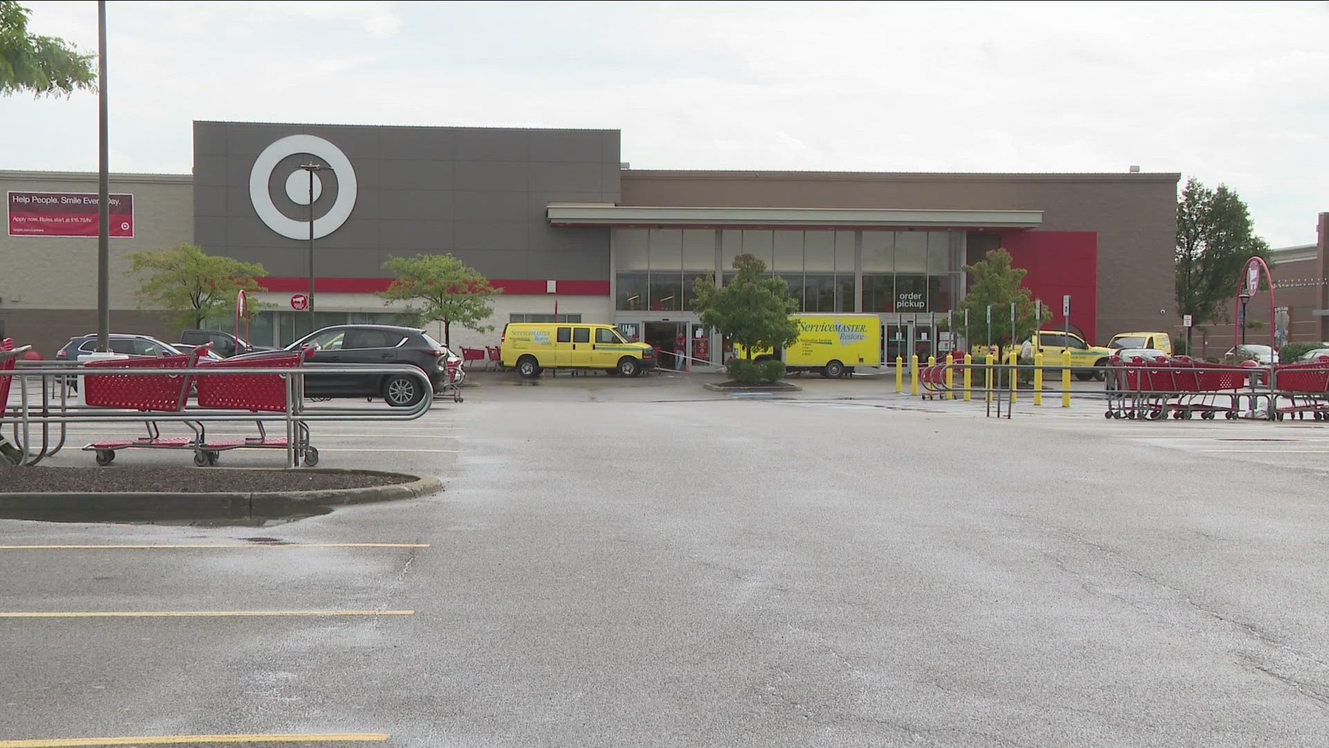 The store will remain closed for now as Target addresses water damage and fixes any lingering errors with the fire alarm and sprinkler systems.