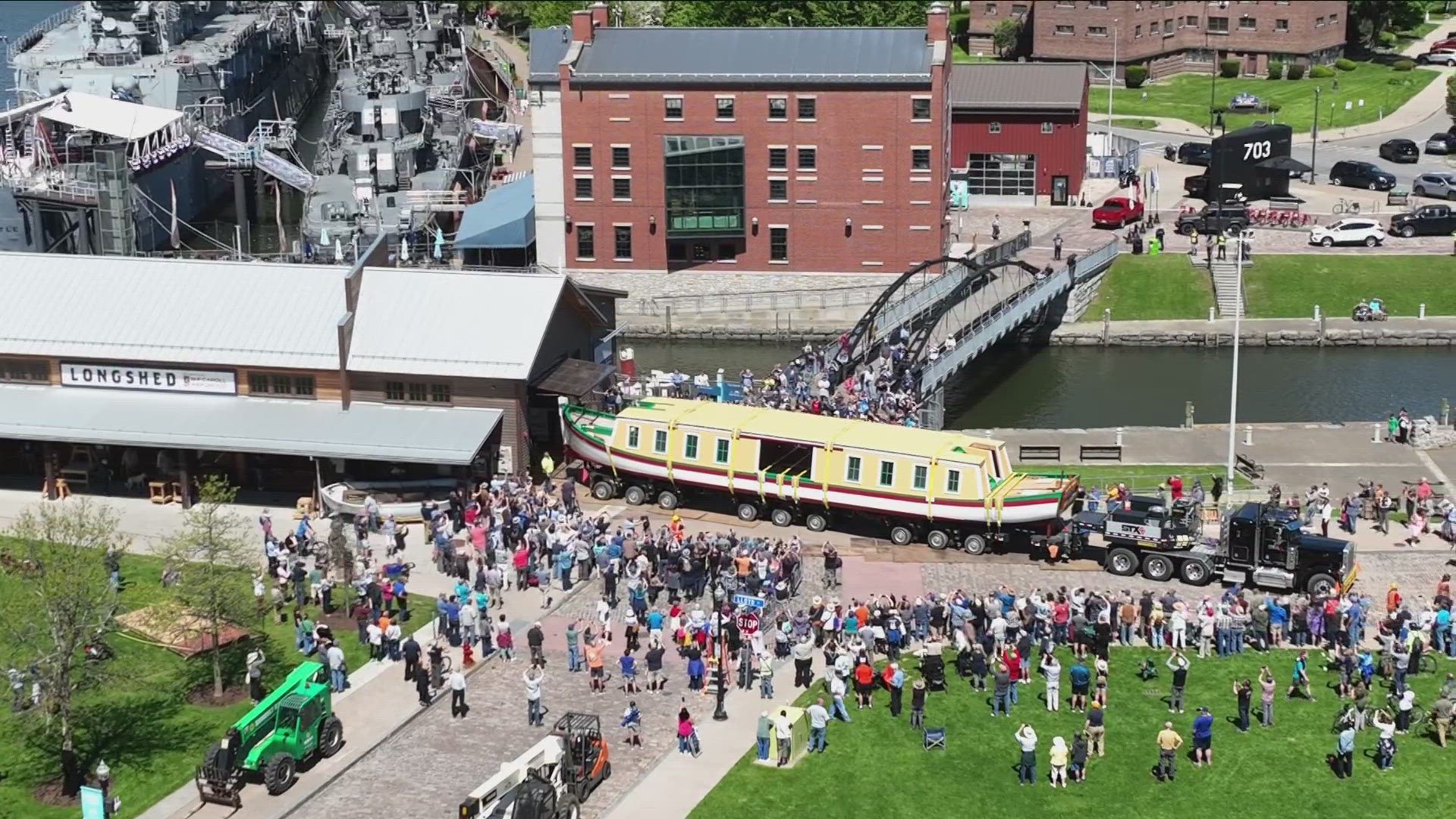 The boat was moved from Buffalo Maritime long shed to the port of Buffalo