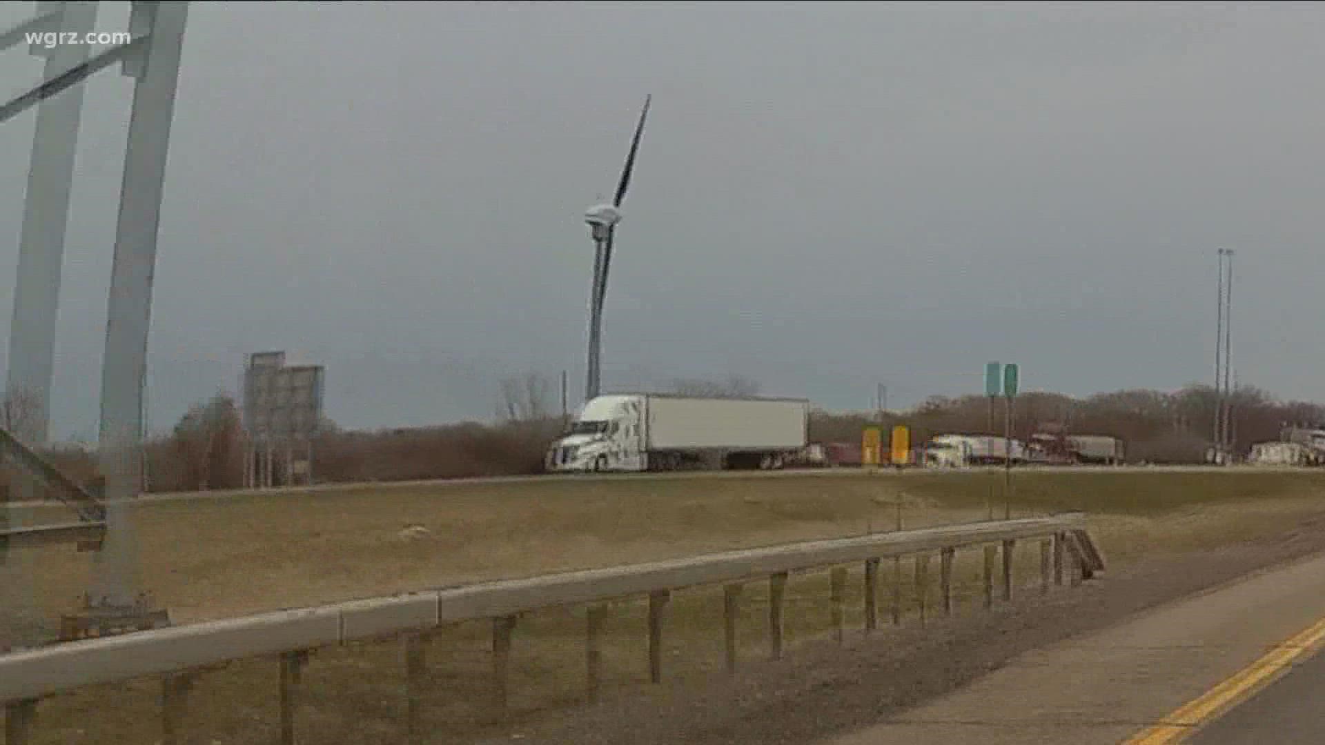 thruway authority, which spent 5 million dollars on these windmills to supply power for toll plazas and other facilities between Eden and the Pennsylvania state line