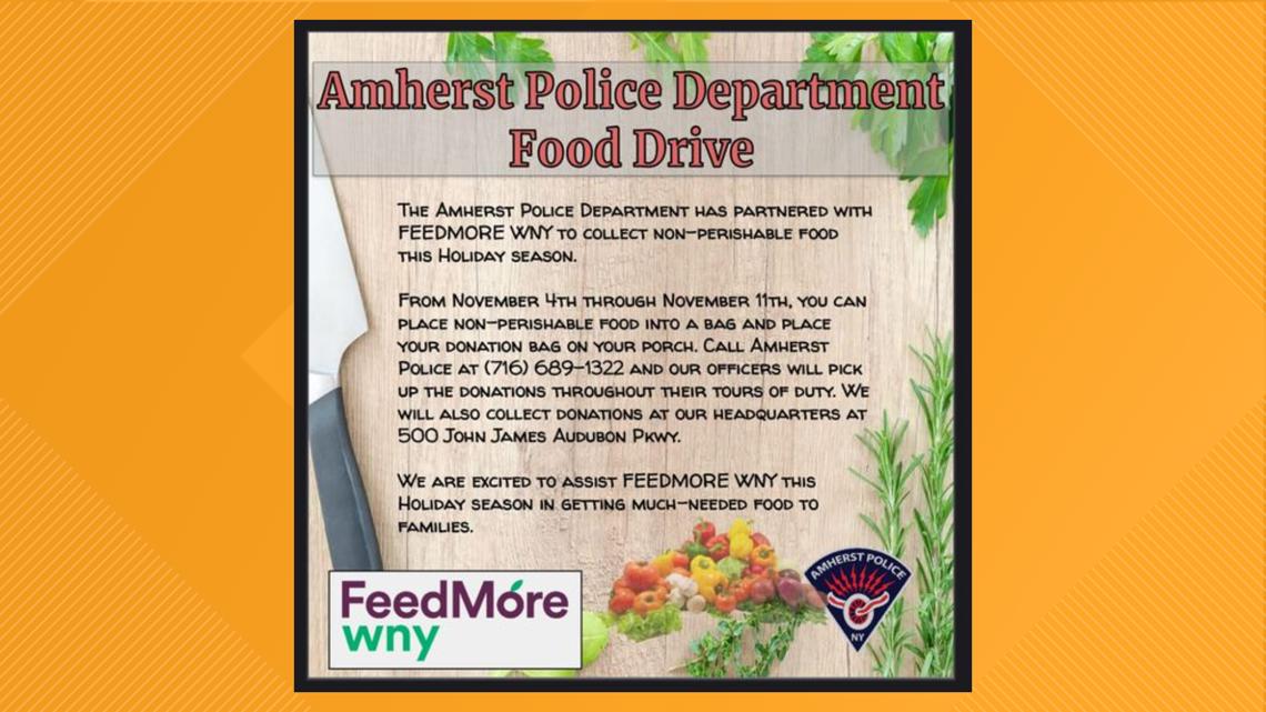 Amherst Police Department teams up with FeedMore to host a food drive