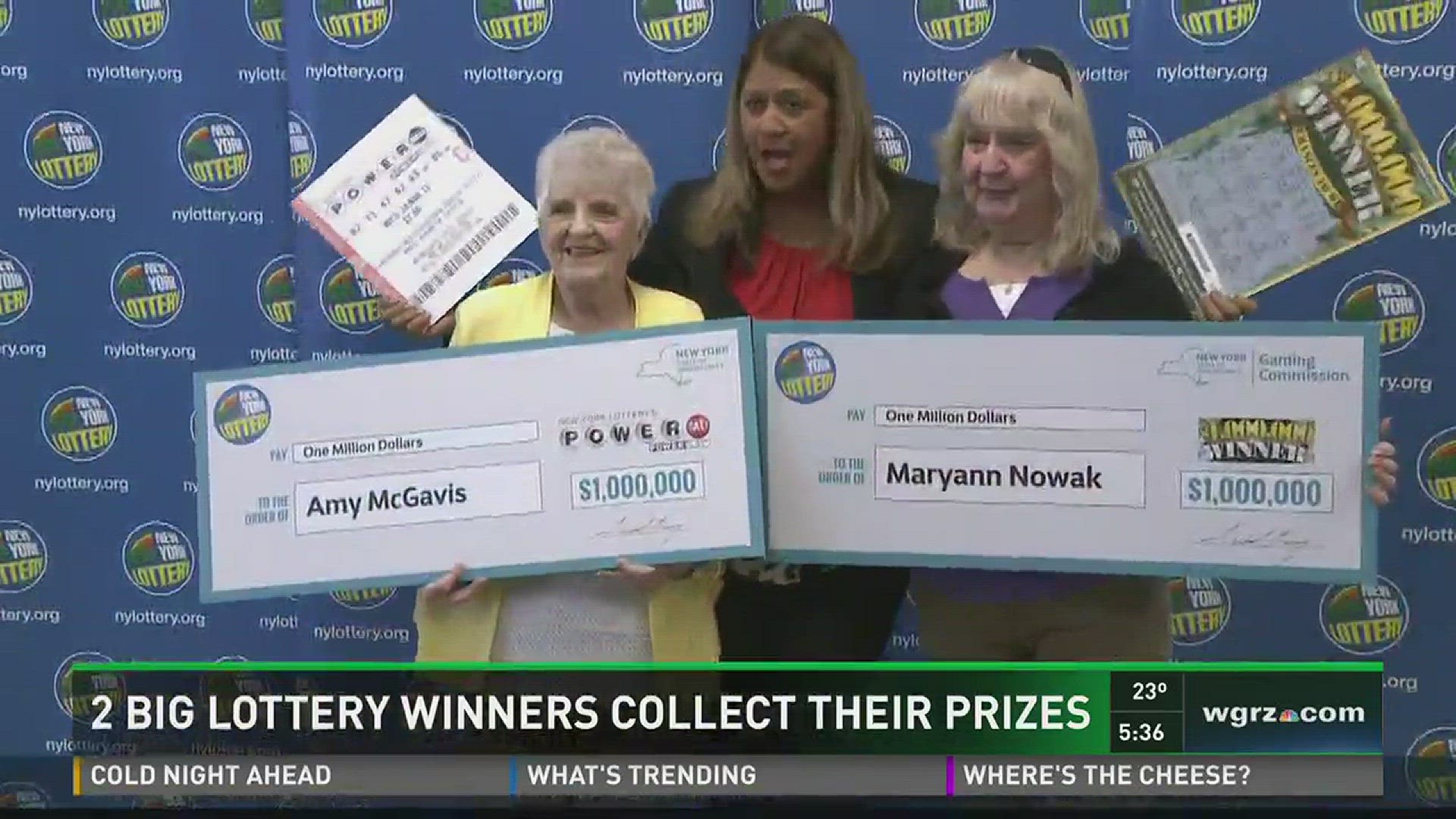 2 BIG LOTTERY WINNERS COLLECT THEIR PRIZES