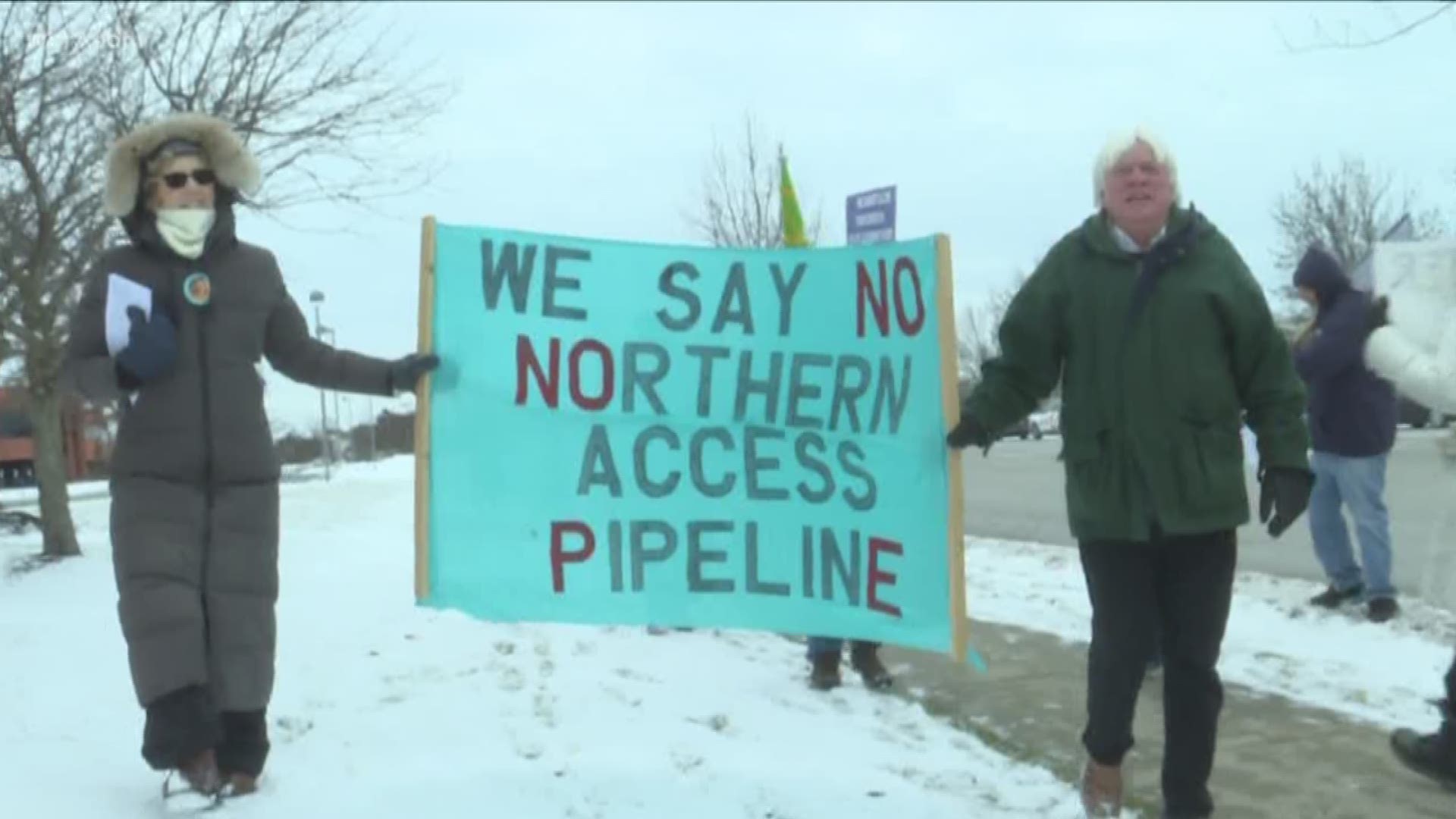 National Fuel wants to build a northern access pipeline to carry natural gas from western Pennsylvania through western New York and into Canada.
Some residents fear the project could lead to water contamination and protested the pipeline.