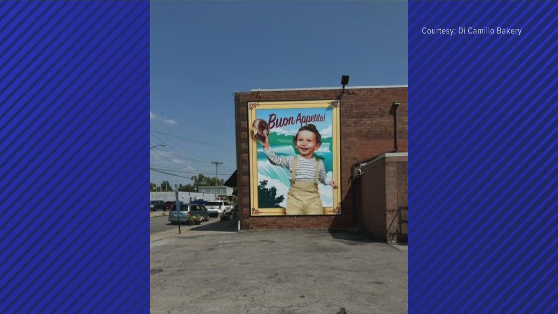 New mural up on the wall of Di Camillo bakery on Linwood avenue in Niagara Falls