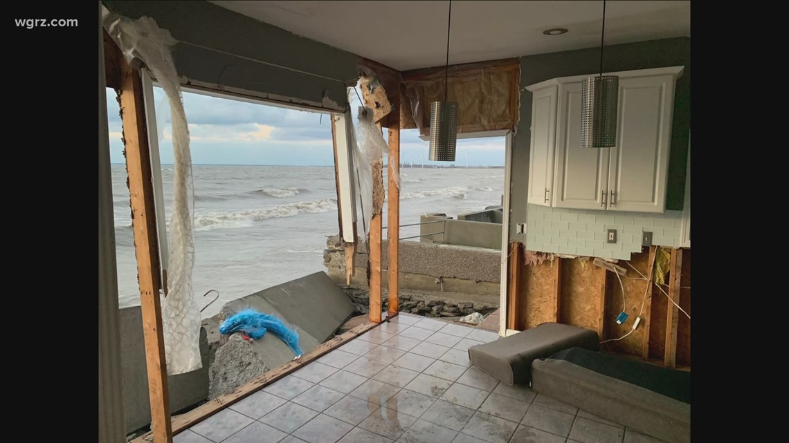 Many homes along Hoover Beach damaged in Sunday's wind storm