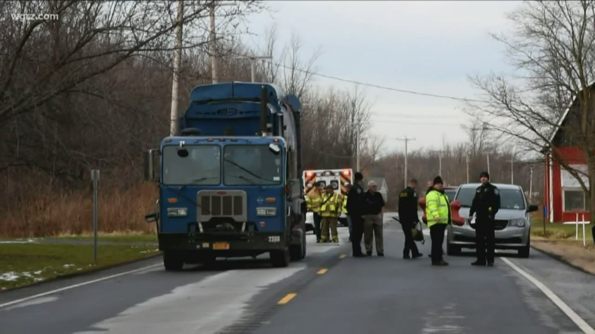 49-year-old Robert Knibbs was hit by a garbage truck while he was out on Cambria Wilson Road just after noon today.