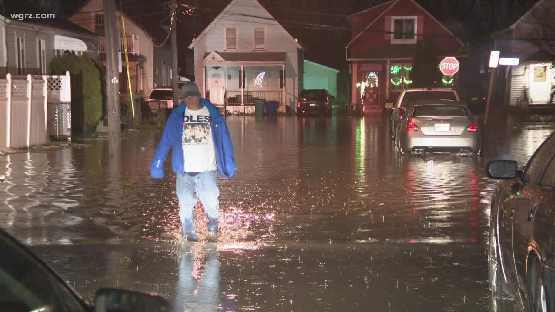 Ice jams and rising creeks flooded a number of neighborhoods and forced some people to evacuate their homes Thursday.