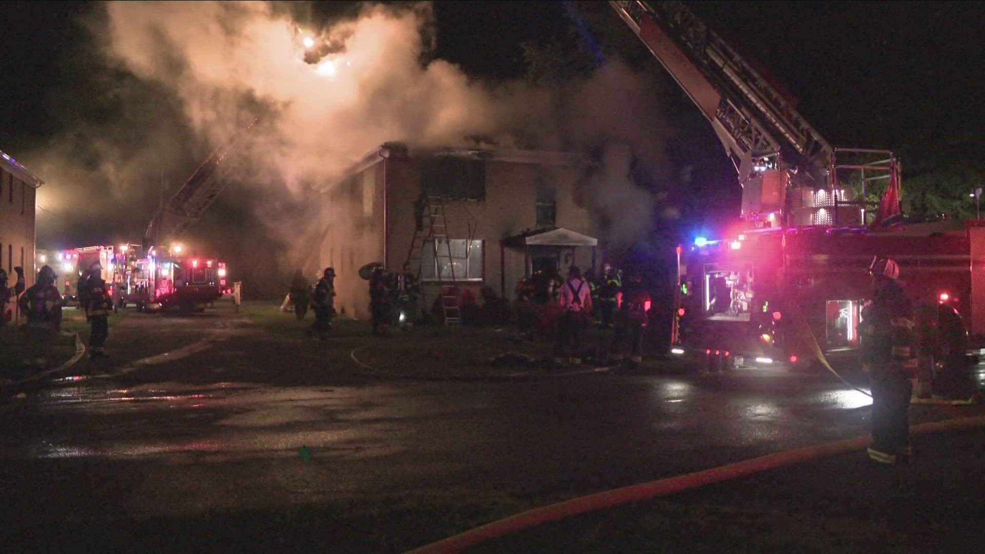 One person said he lost everything, including 2 cats, in the overnight fire.