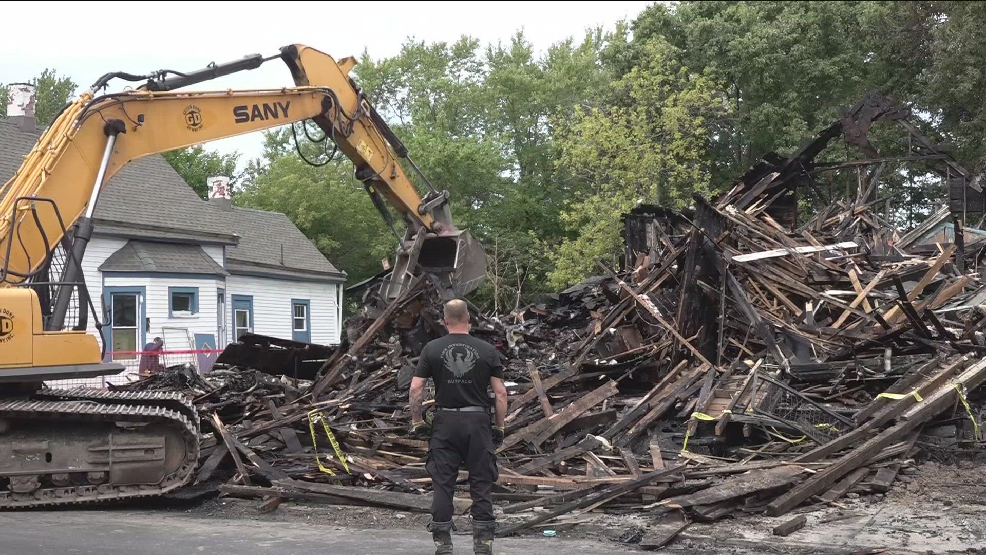 Fire destroys home on Pooley Place on Buffalo's westside