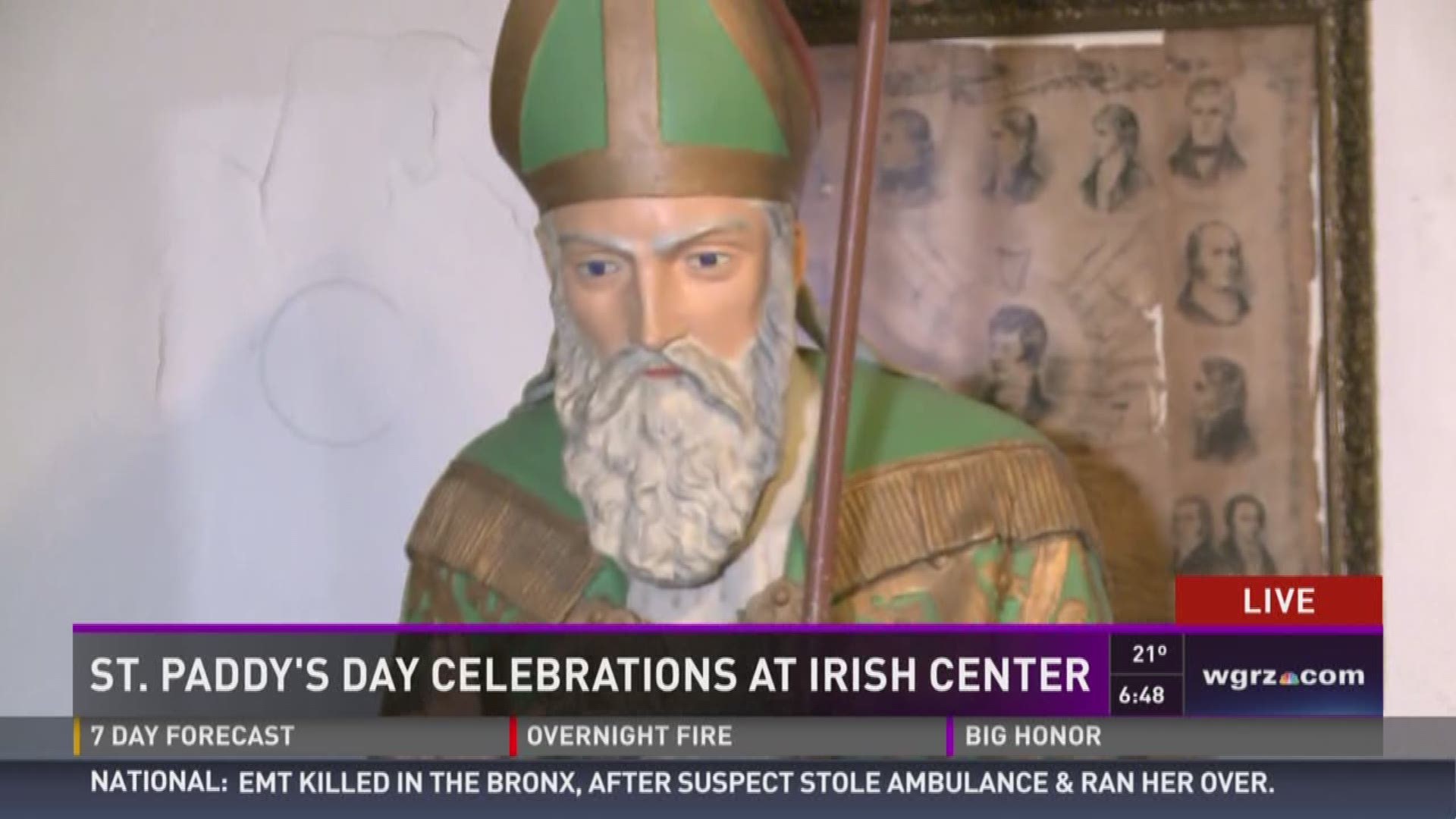 Daybreak's Pete Gallivan celebrate's Buffalo's rich Irish history & geneology at the Buffalo Irish Center for St. Patrick's Day
