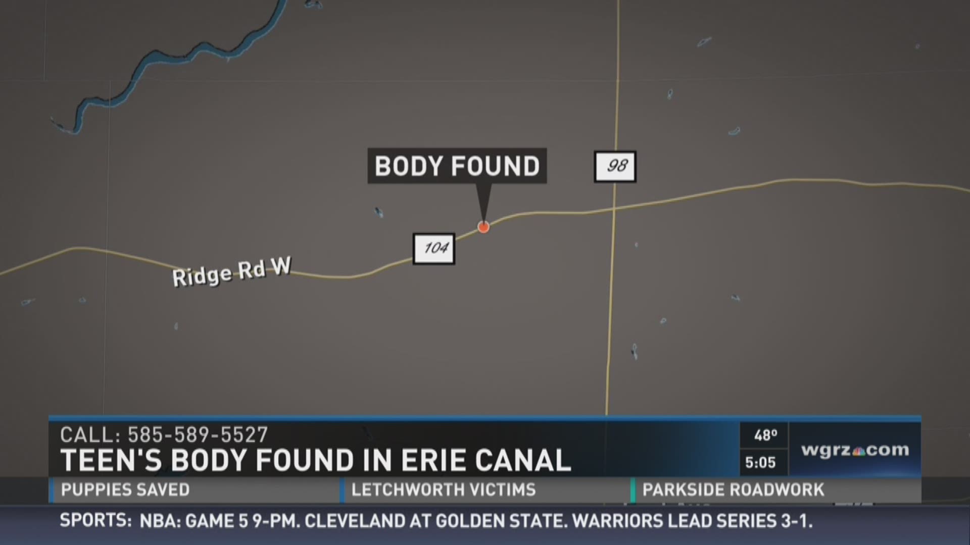 Teen's Body Found in Erie Canal