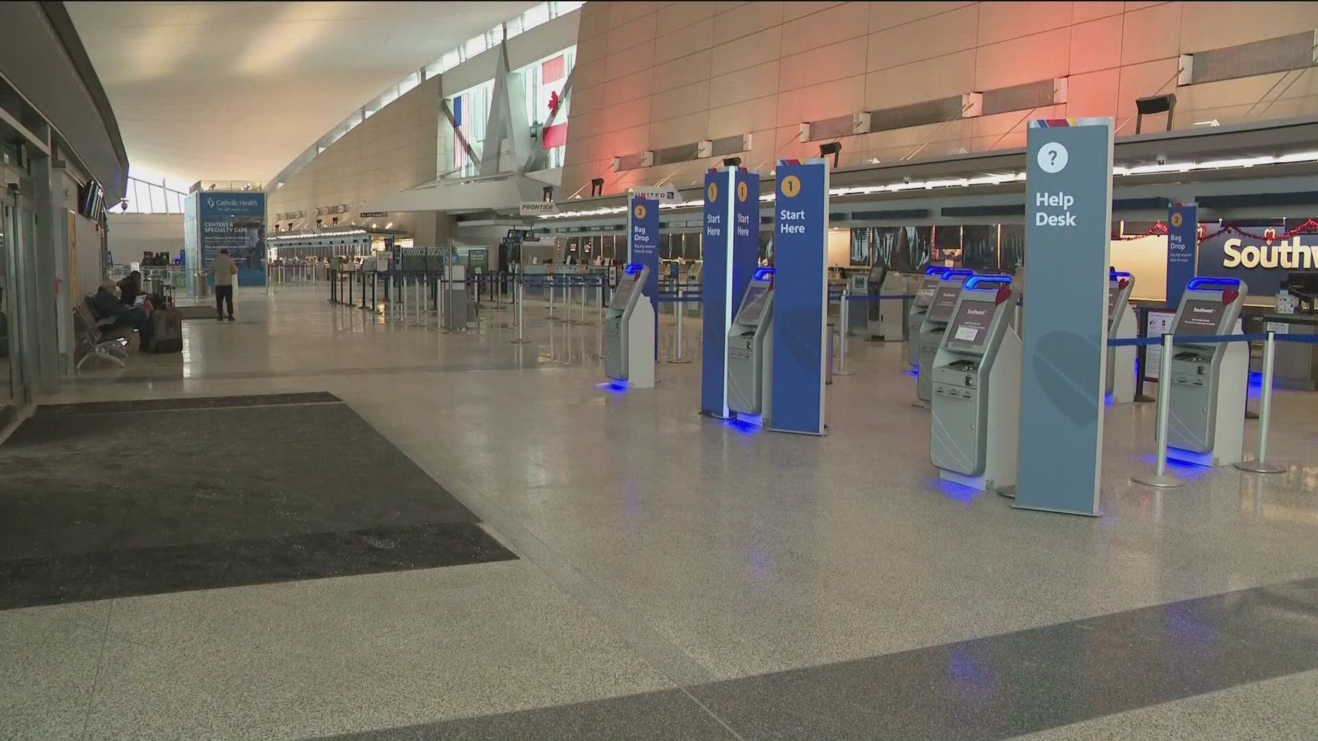 Things got a bit more back to normal at the Buffalo airport today