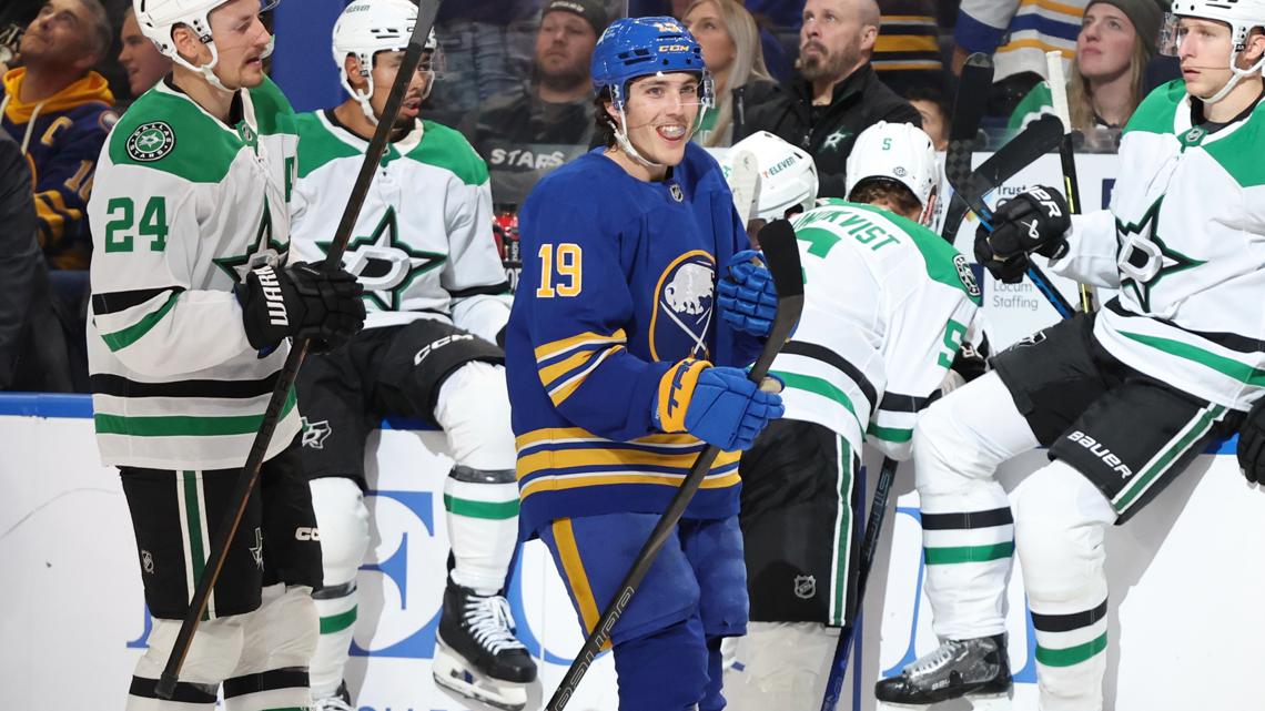 Krebs and McLeod score 83 seconds apart and Buffalo Sabres hang on in 4