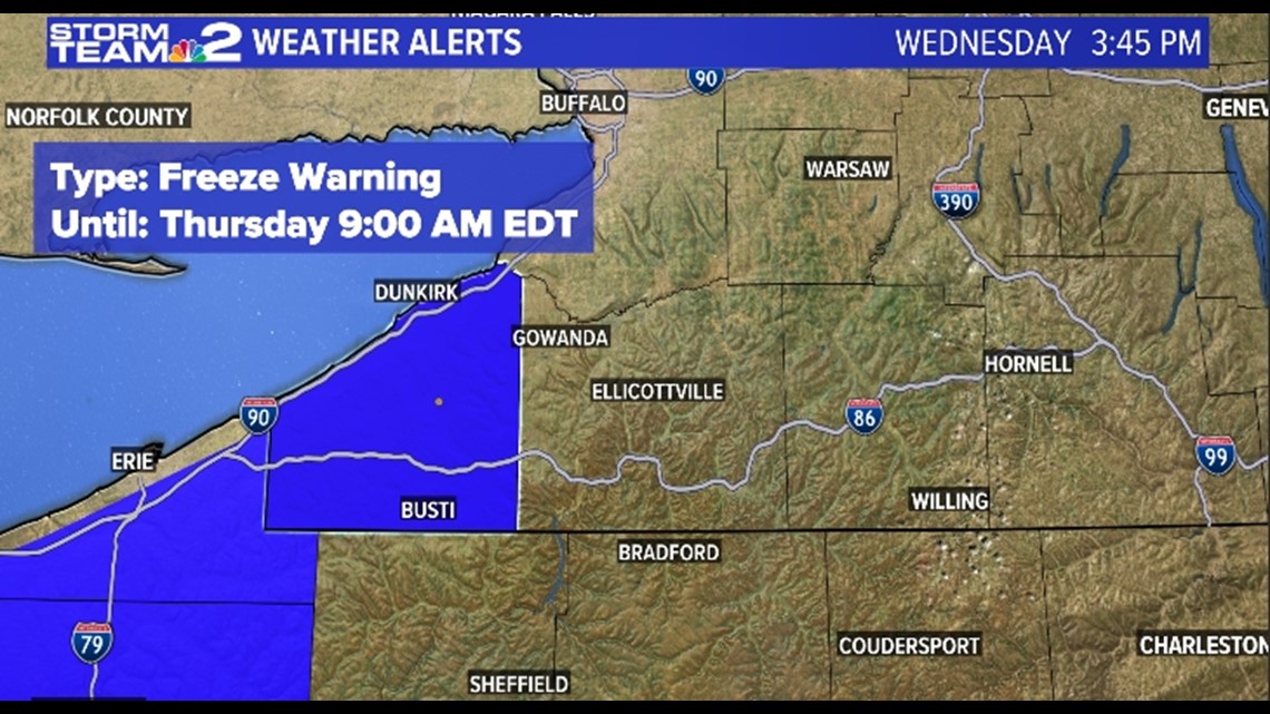 Freeze Warning expires for Chautauqua County in early hours of Thursday ...