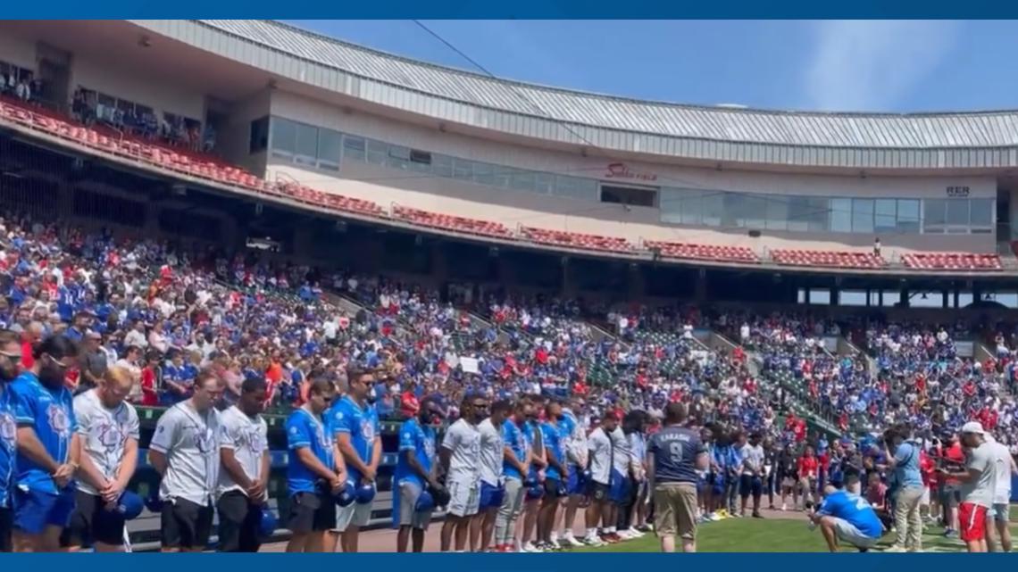 Bills' Micah Hyde addresses Buffalo shooting at charity softball