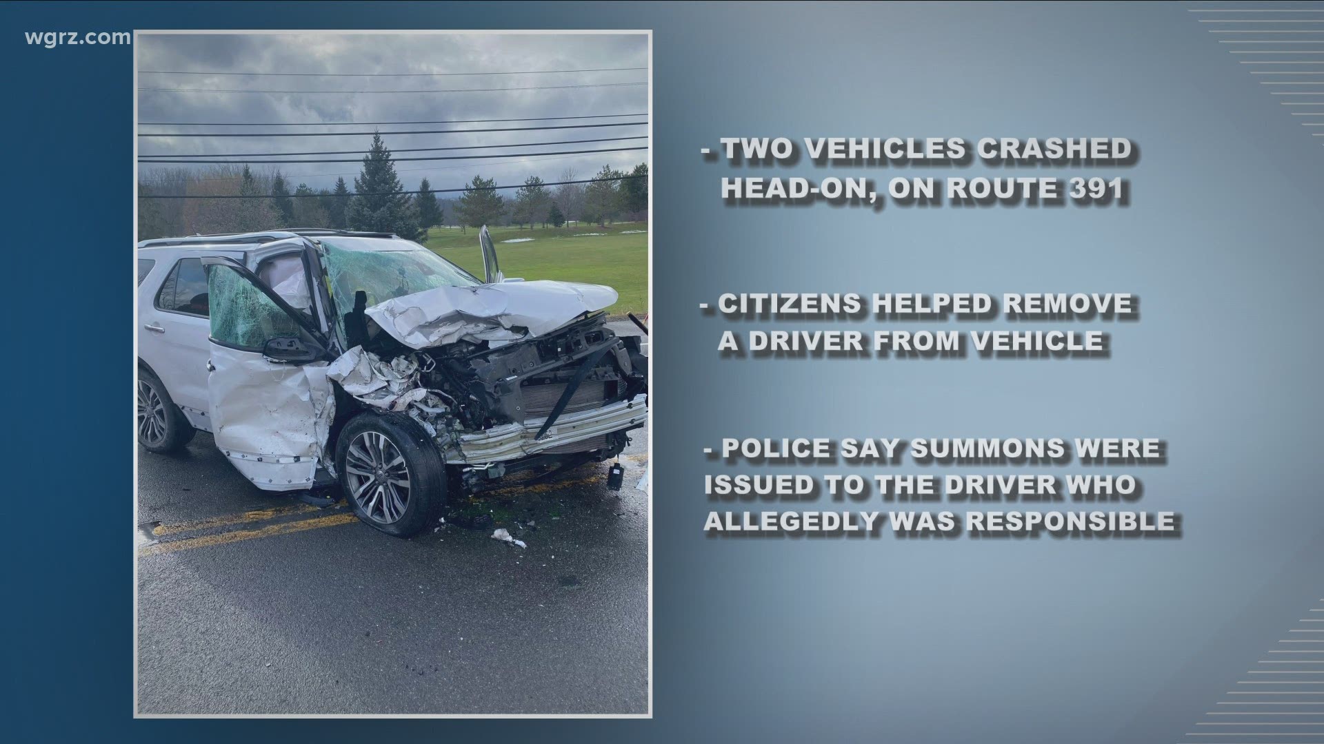 Police say one of the vehicles rolled over. Several people were taken to local hospitals.  one driver was given a traffic summons.