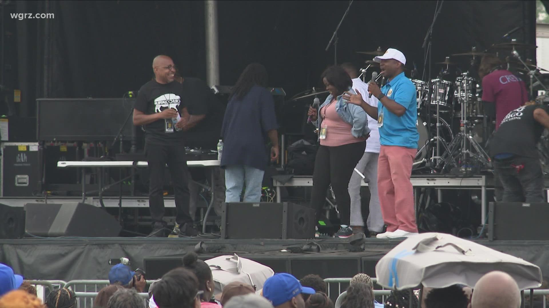 Entertainers and elected officials took to stage at the University United Festival to share uplifting messages.