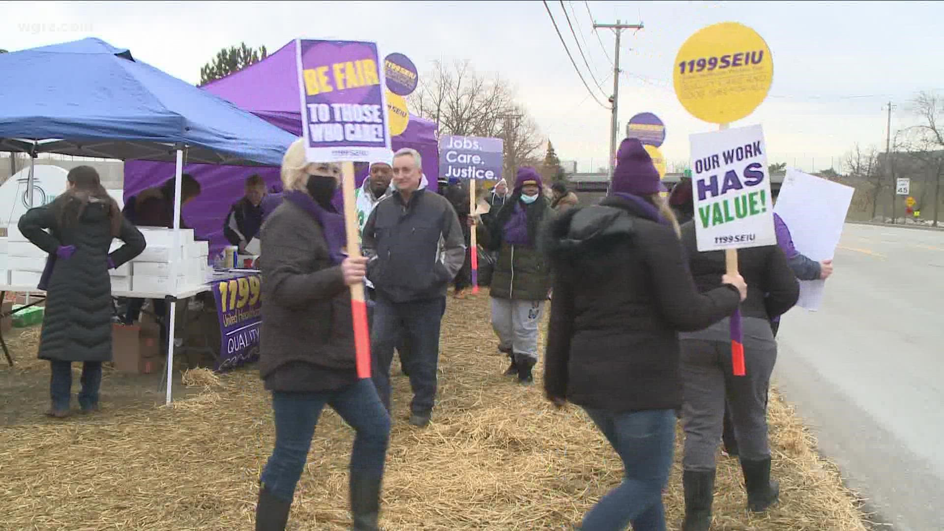 Workers are demanding a competitive wage and better staffing levels. 
They say their wages are much lower than other nursing homes in Western New York.