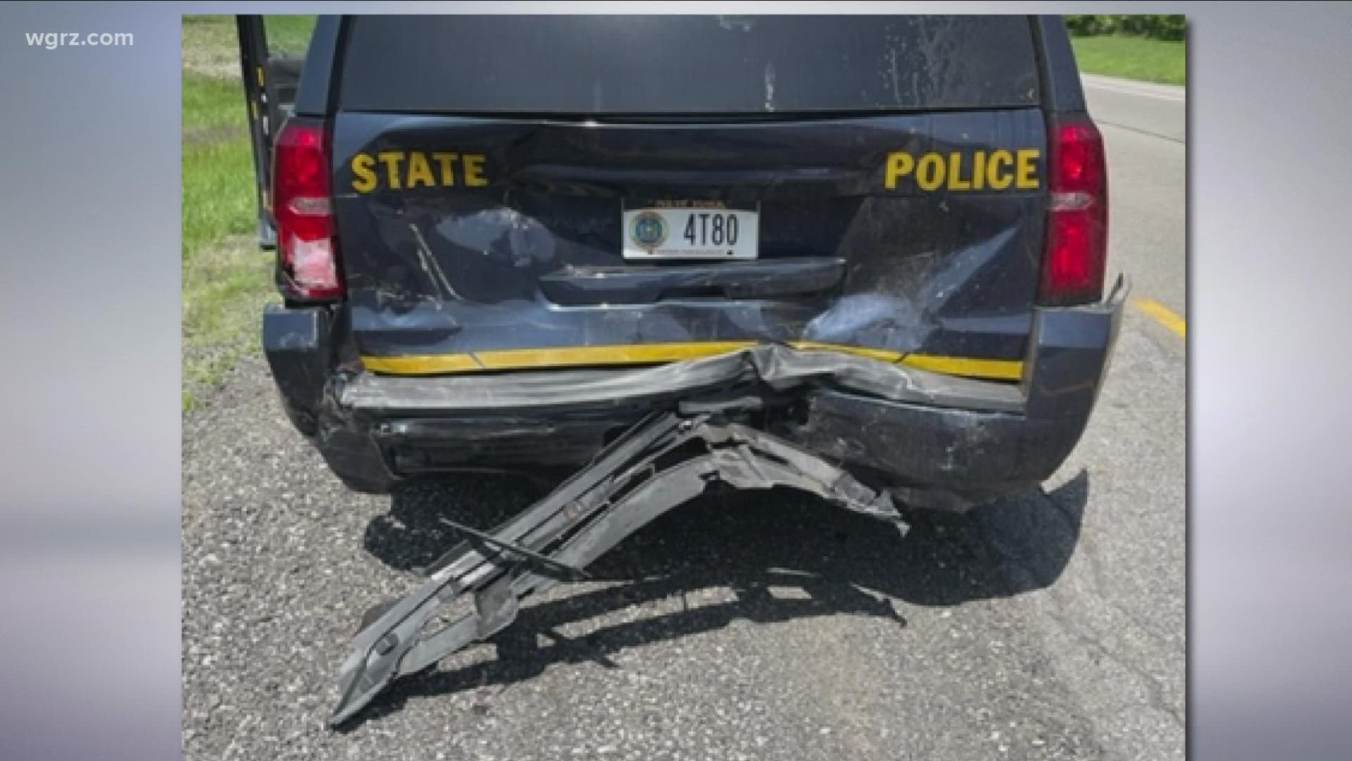 NY State Trooper injured in crash on I-90