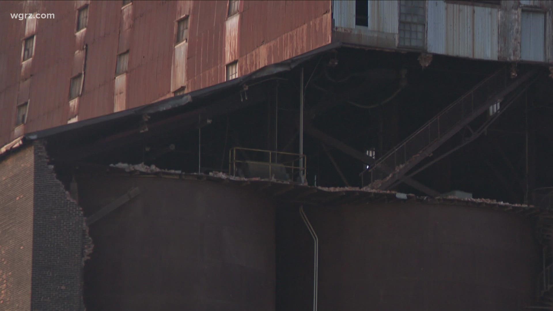 As folks clean up from that massive wind storm Saturday night, one structure that took a hit was the Great northern grain elevator on Ganson Street.
