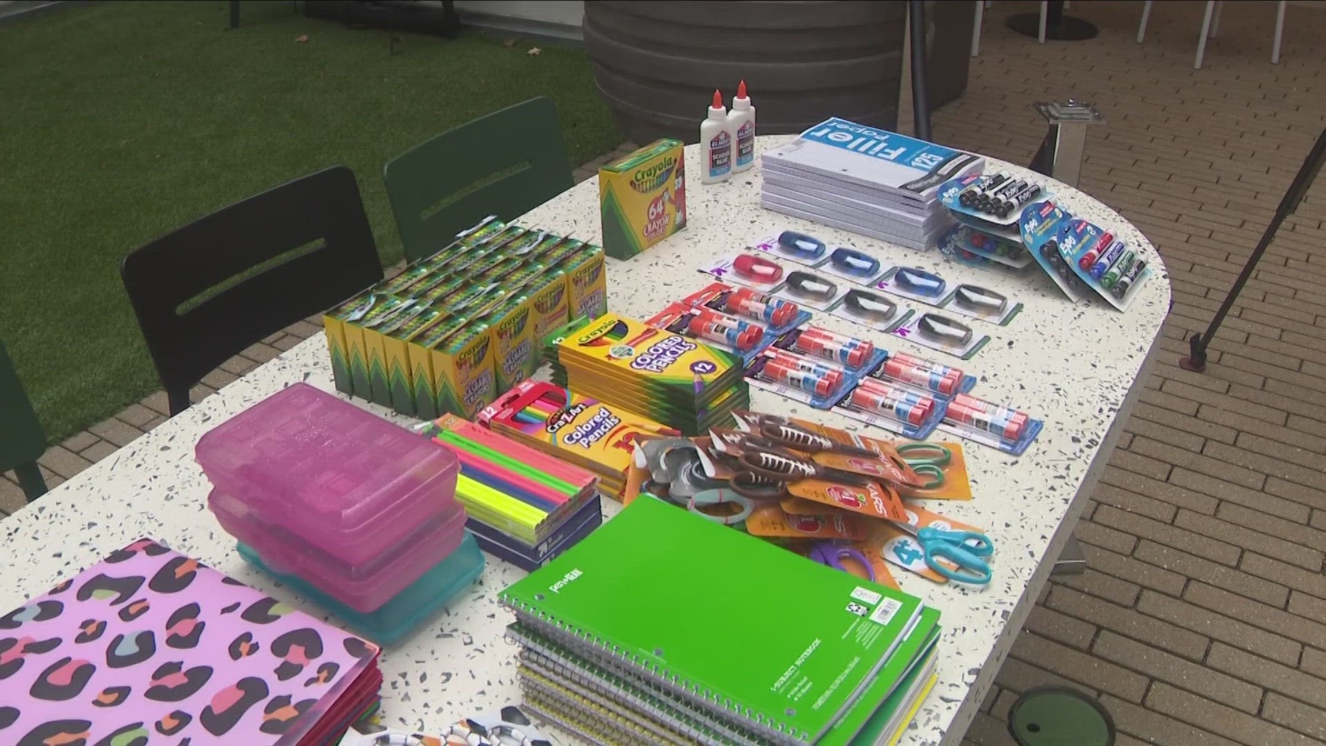 School supply drive hosted by Bills players