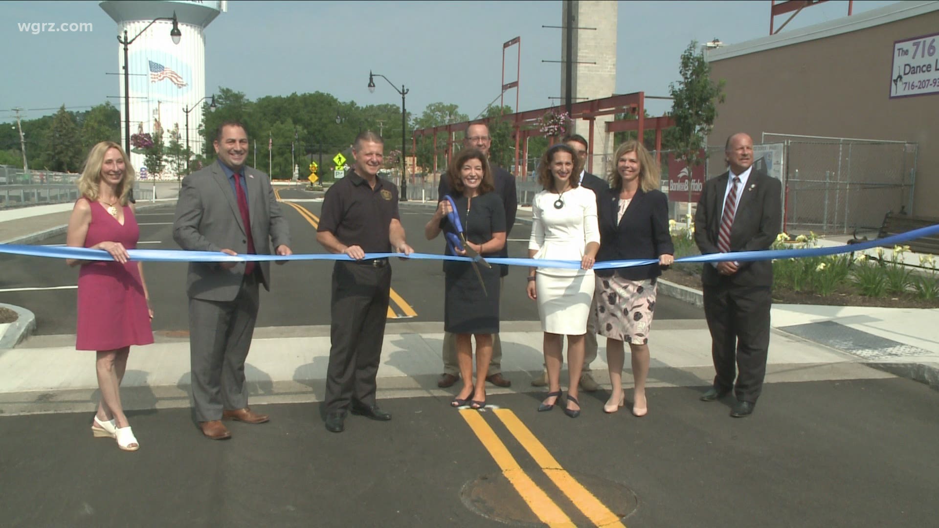 Local and state leaders cut the ribbon this morning on the village's west main street project...