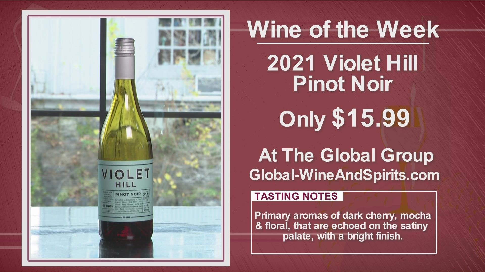 Kevin's Wine of the Week is the 2021 Violet Hill Pinot Noir