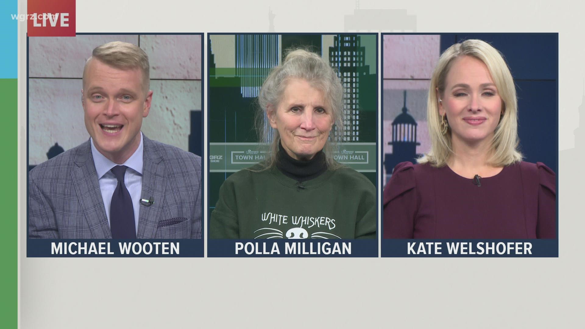 Polla Milligan, founder and president of White Whiskers, joined the Town Hall to discuss the plan for a home for older dogs.