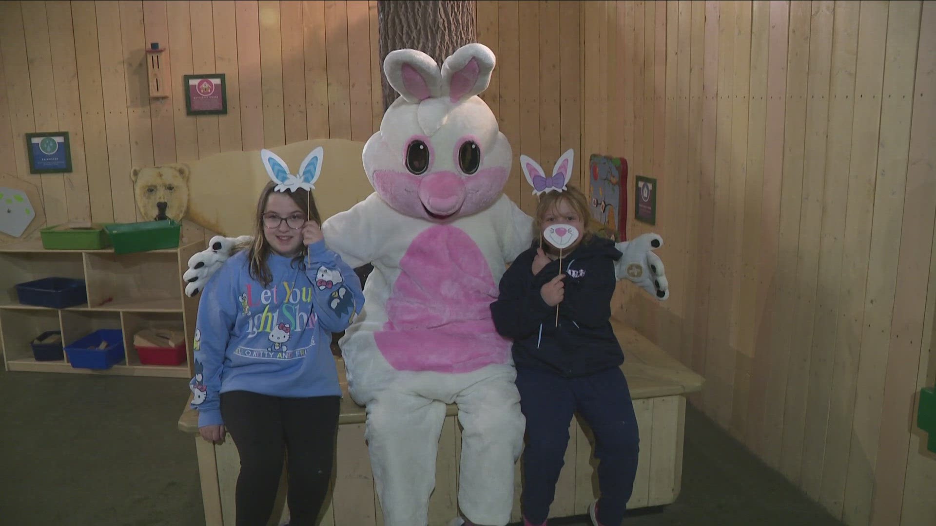 Saturday's event included a candy trail, photo-ops with the Easter bunny, and a golden Easter egg hunt.