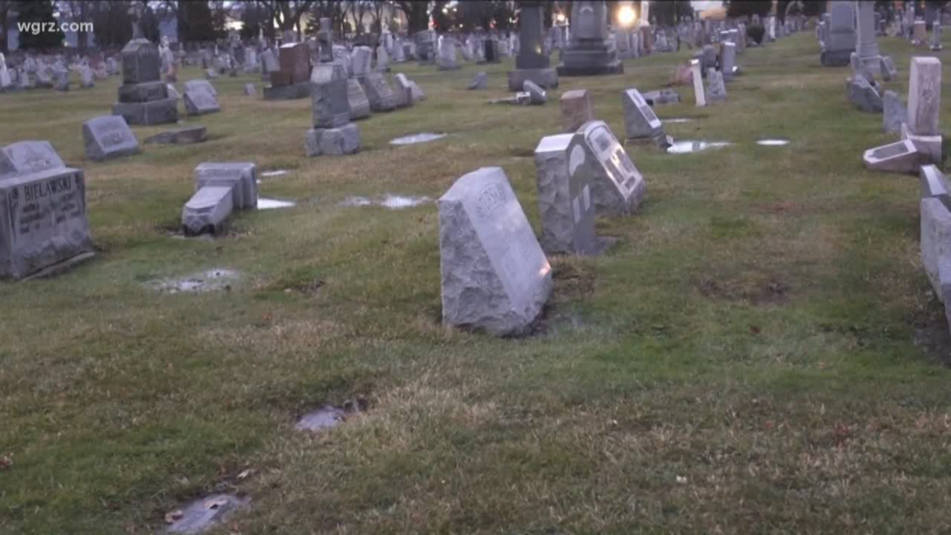 A woman visiting her family members' grave sites today in Cheektowaga, found them covered in water. Frustrated, she contacted us to get word out to other families.