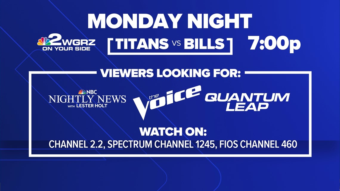 Programming changes due to the Bills game tonight