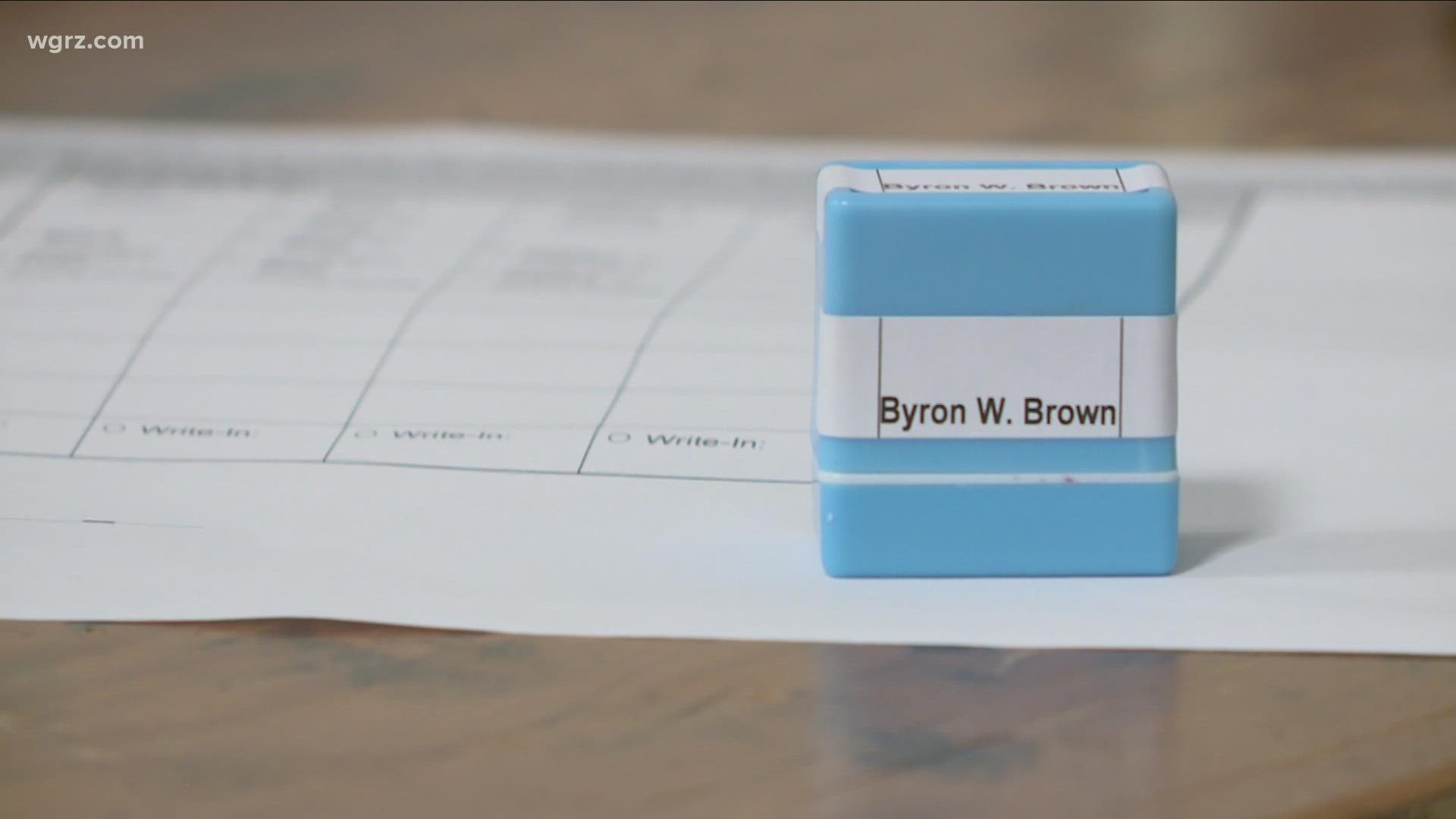 It is alleged that on election day, November 2nd of 2021, the defendant used a stamp to place the name of Byron Brown on numerous ballots.