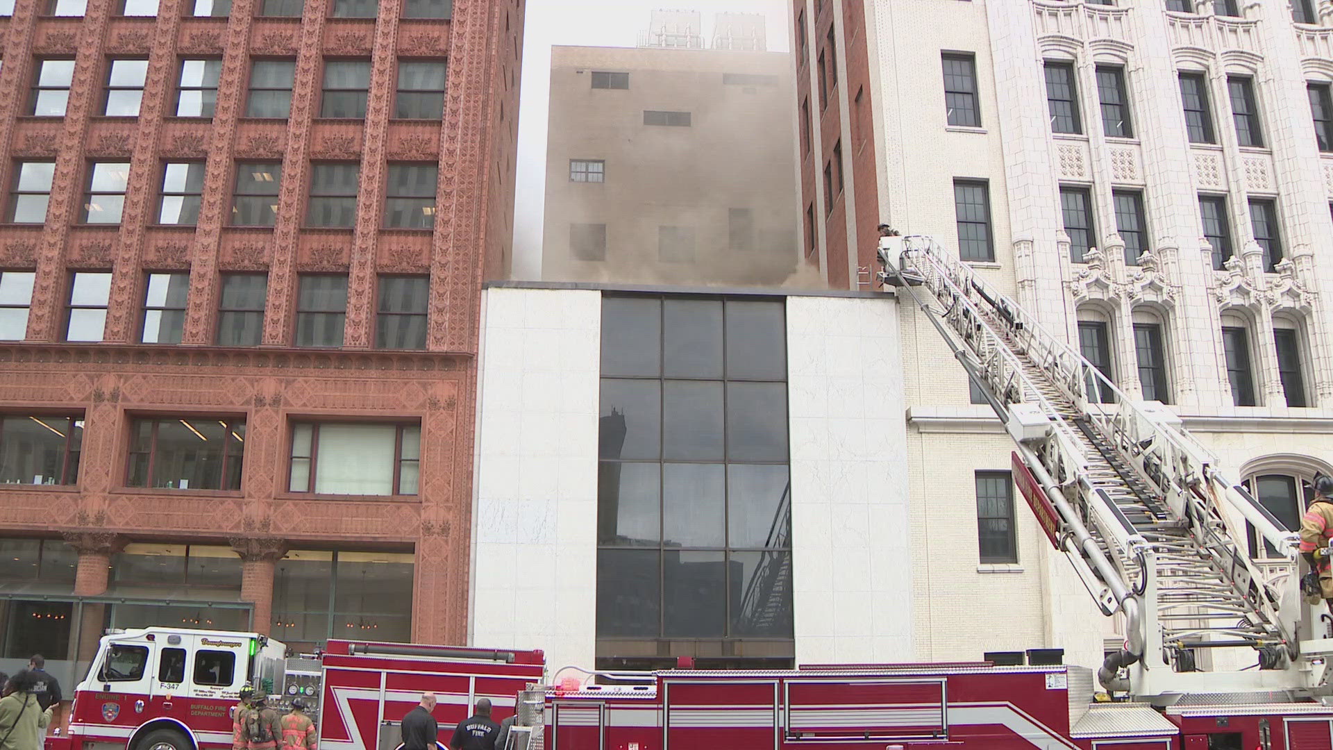 Buffalo Fire officials pinpoint an electric stove as the likely cause of a damaging four-alarm fire at a law firm.