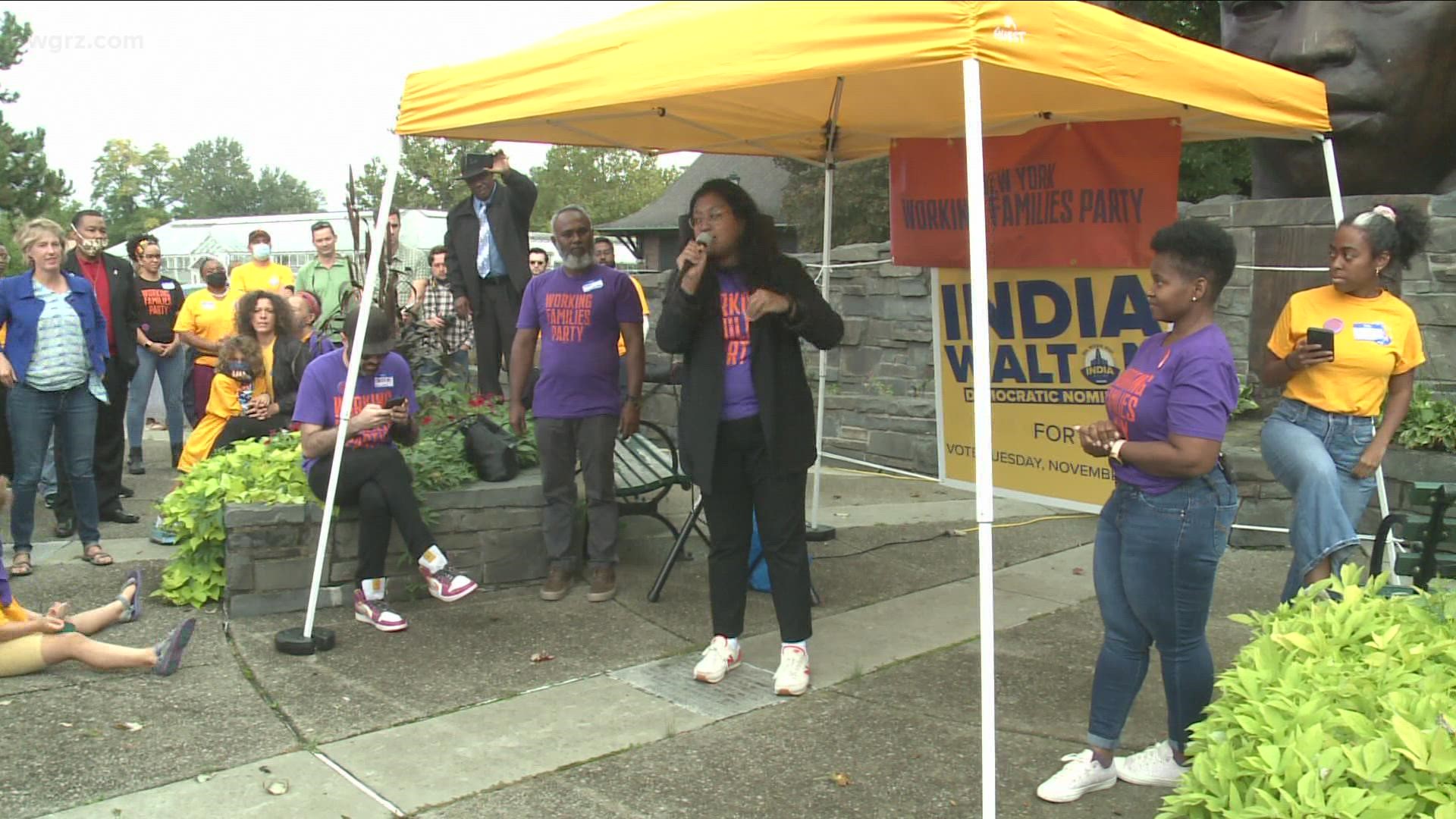 The Buffalo Mayoral Race continues to heat up with less than a month before election day. India Walton and Mayor Byron Brown held competing rallies today.