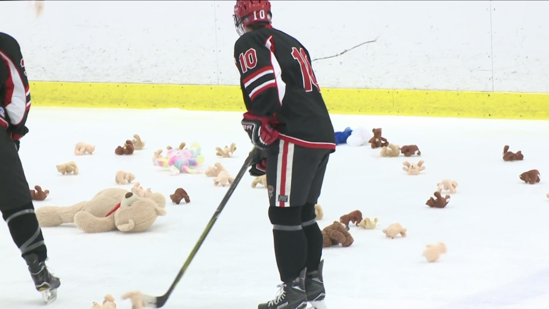 The Williamsville North Fed Hockey Team IS HOLDING its 7-th Annual Teddy Bear Toss DURING THEIR MATCHUP WITH Williamsville South.