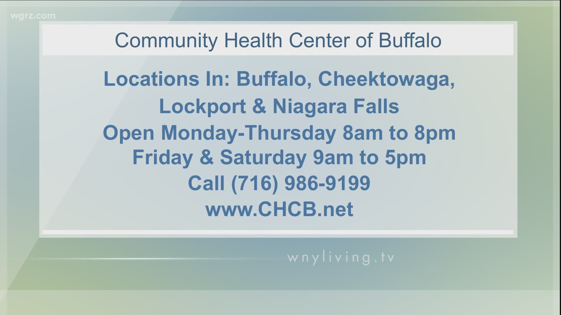 WNY Living - February 20 - Community Health Center of Buffalo (THIS VIDEO IS SPONSORED BY COMMUNITY HEALTH CENTER OF BUFFALO)