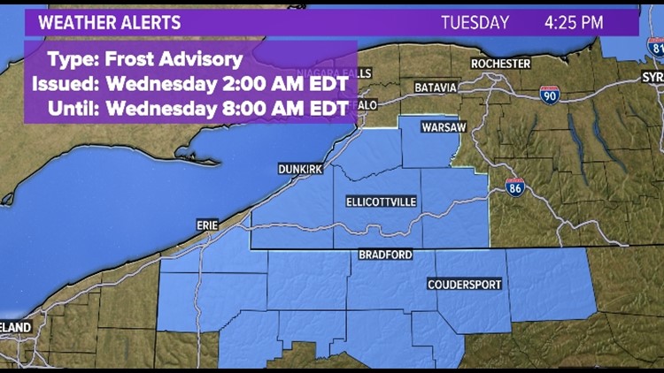 Frost Advisory issued for most of Western New York has expired