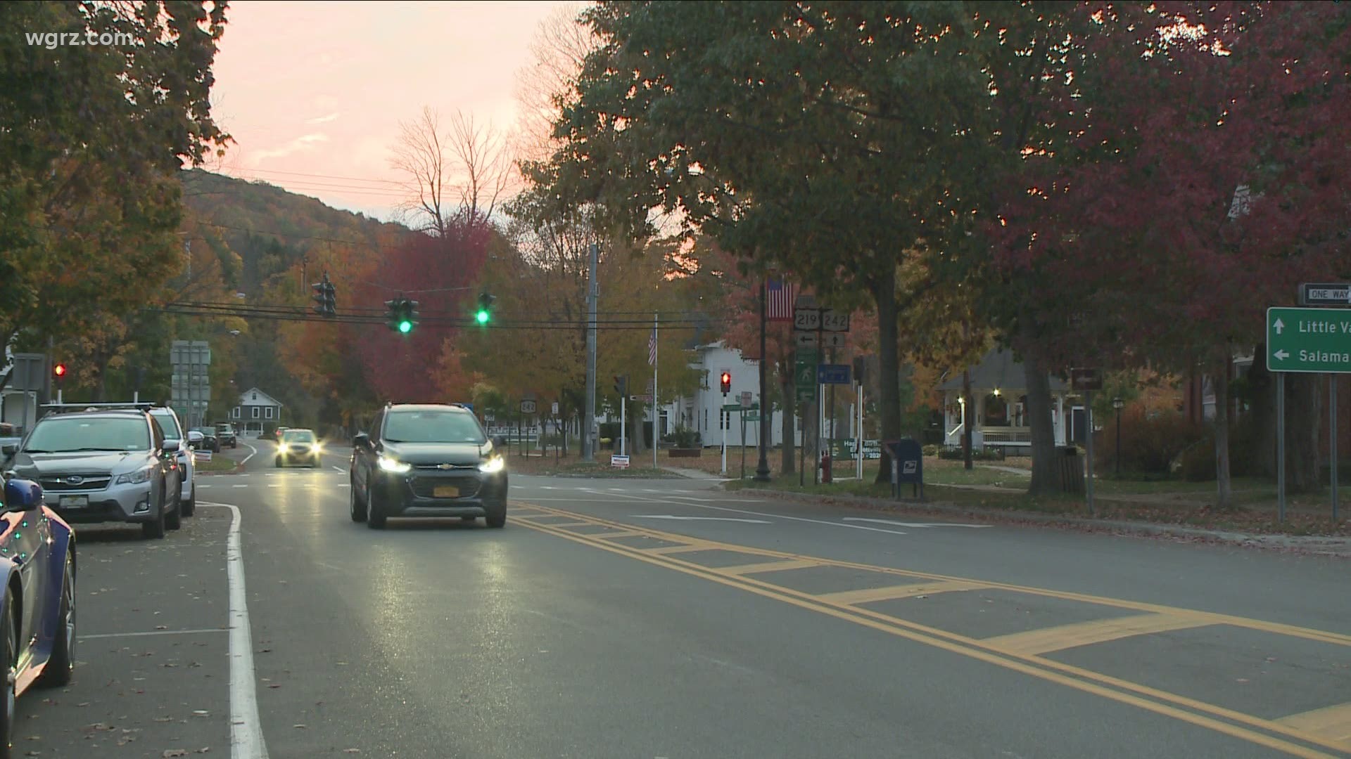 The warm weather has meant more people outdoors and gathering in popular fall places. Ellicottville is also seeing higher than normal traffic.