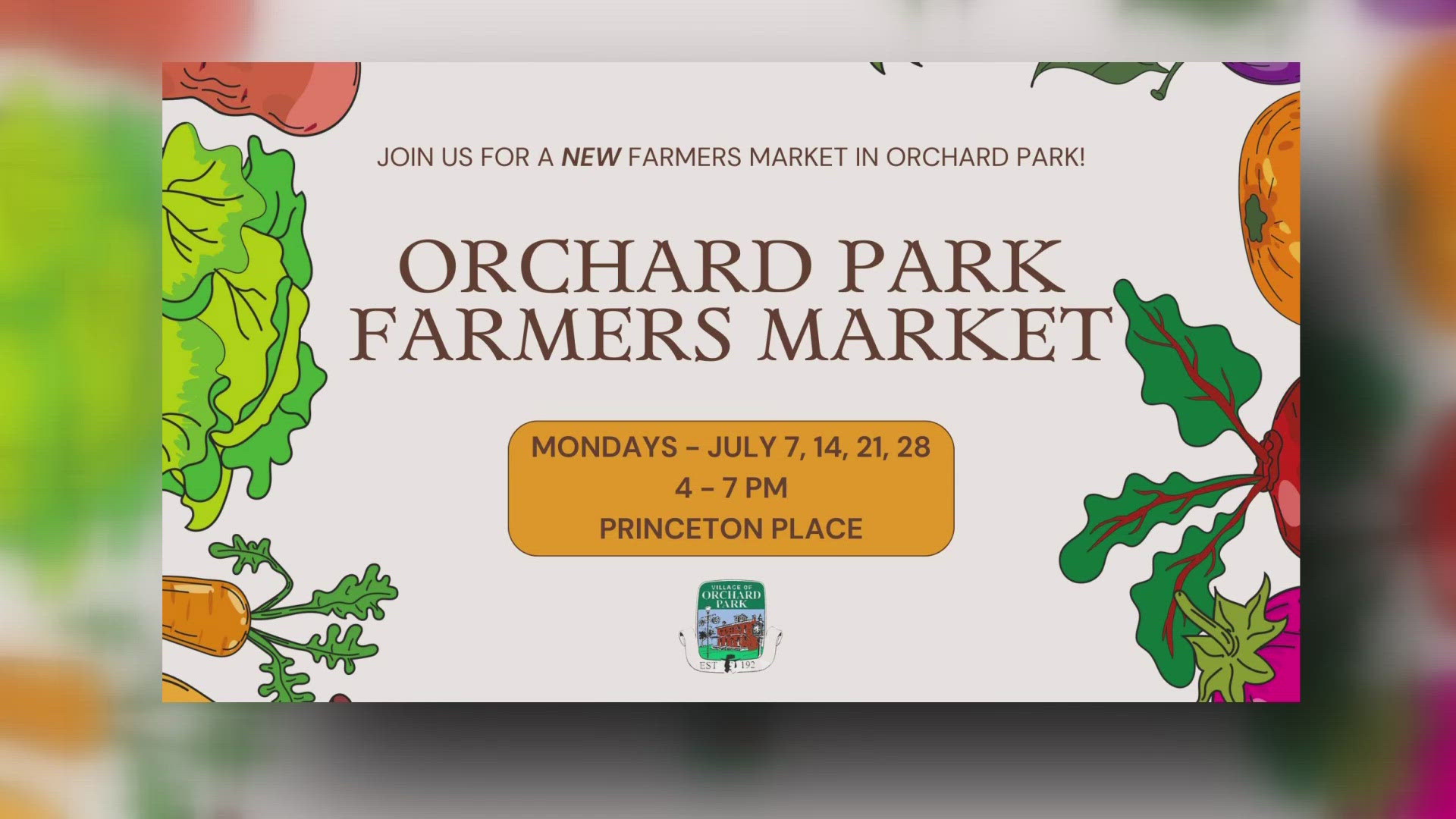 The new farmers market will be running every Monday in July, from 4pm-7pm. 
