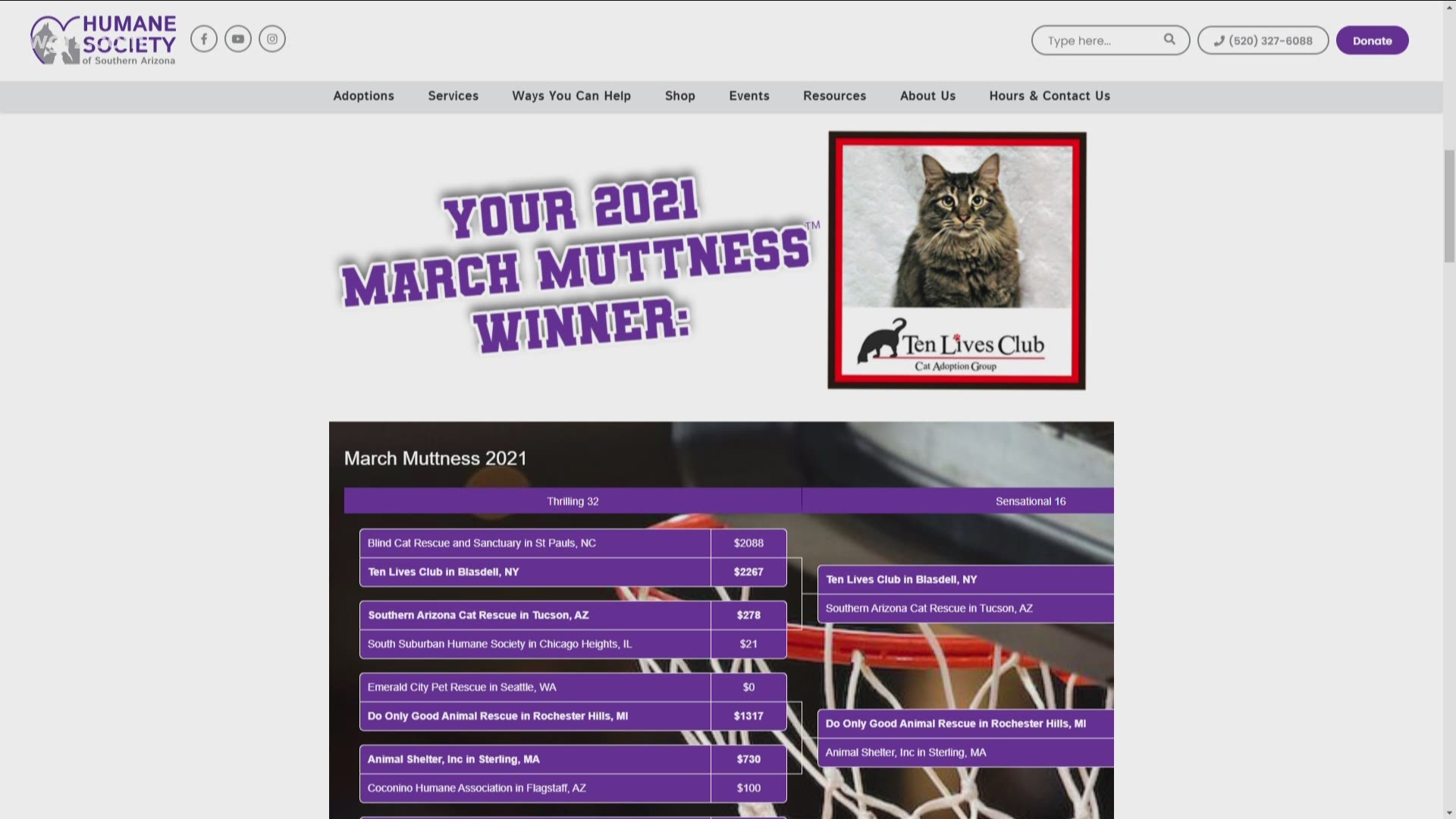 Ten Lives Club wins 'March Muttness' competition