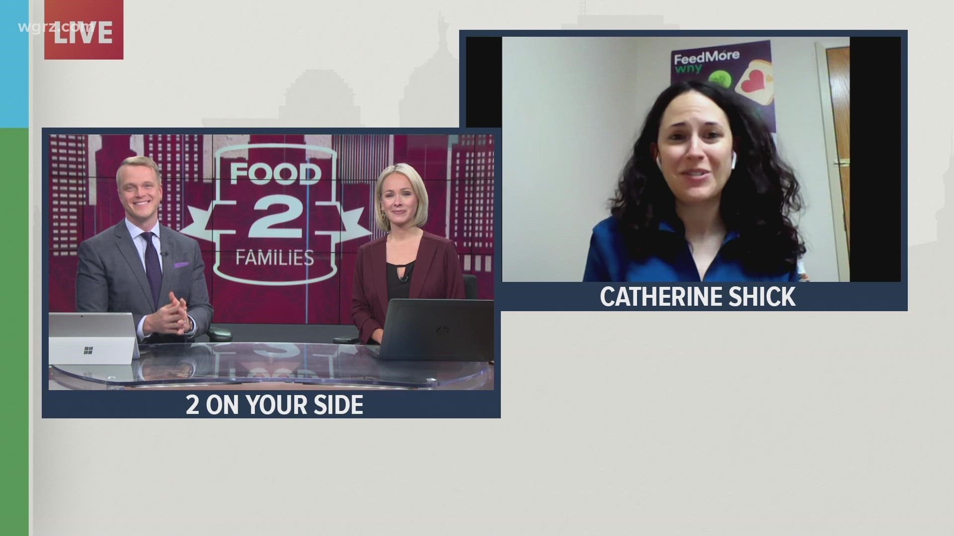 Catherine Shick, the chief communications officer for FeedMore Western New York, joined our Town Hall to discuss the Food 2 Families drive.