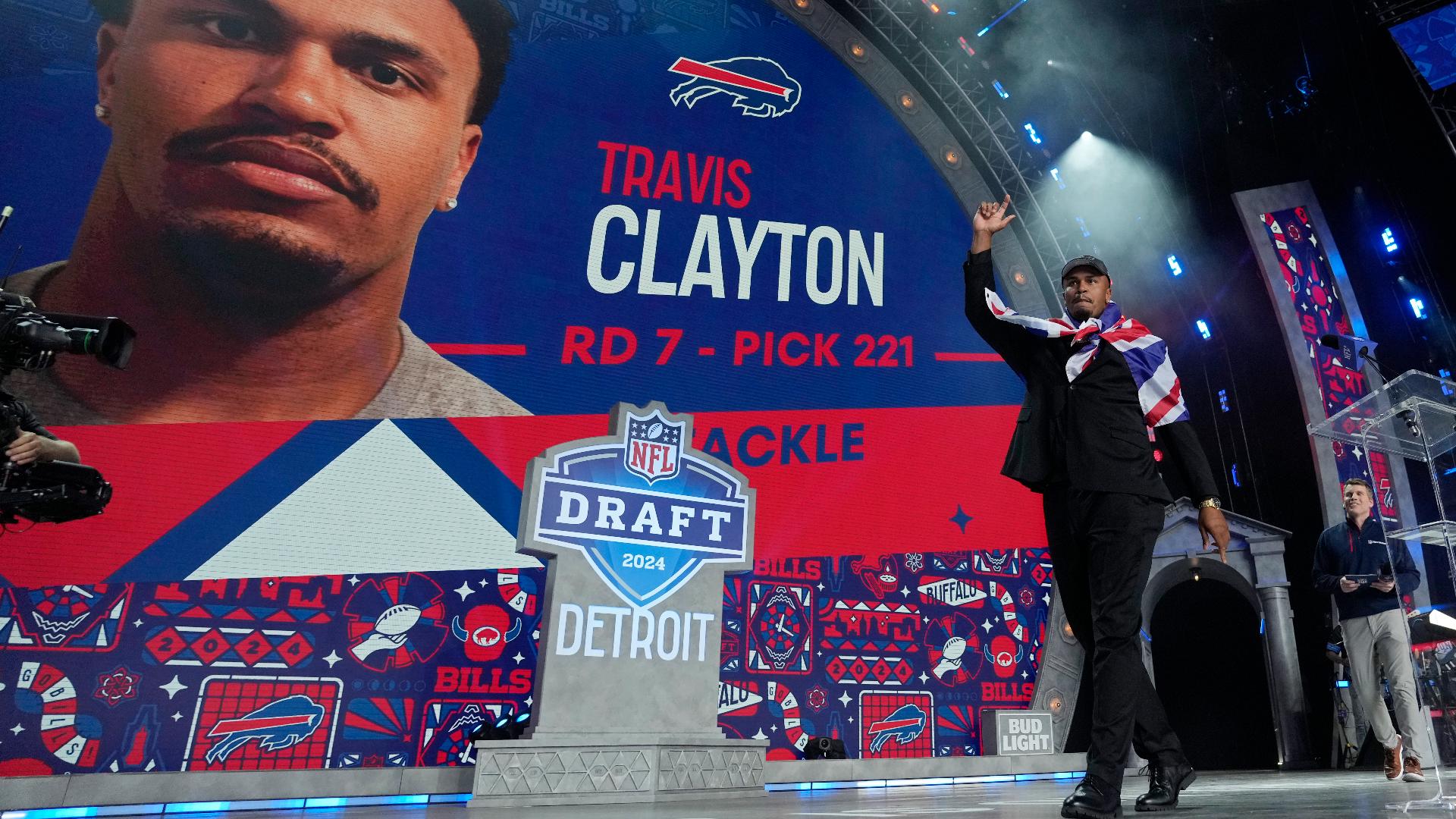 Buffalo selected Clayton out of the International Pathway Program with the 221st overall pick in the 2024 NFL Draft.