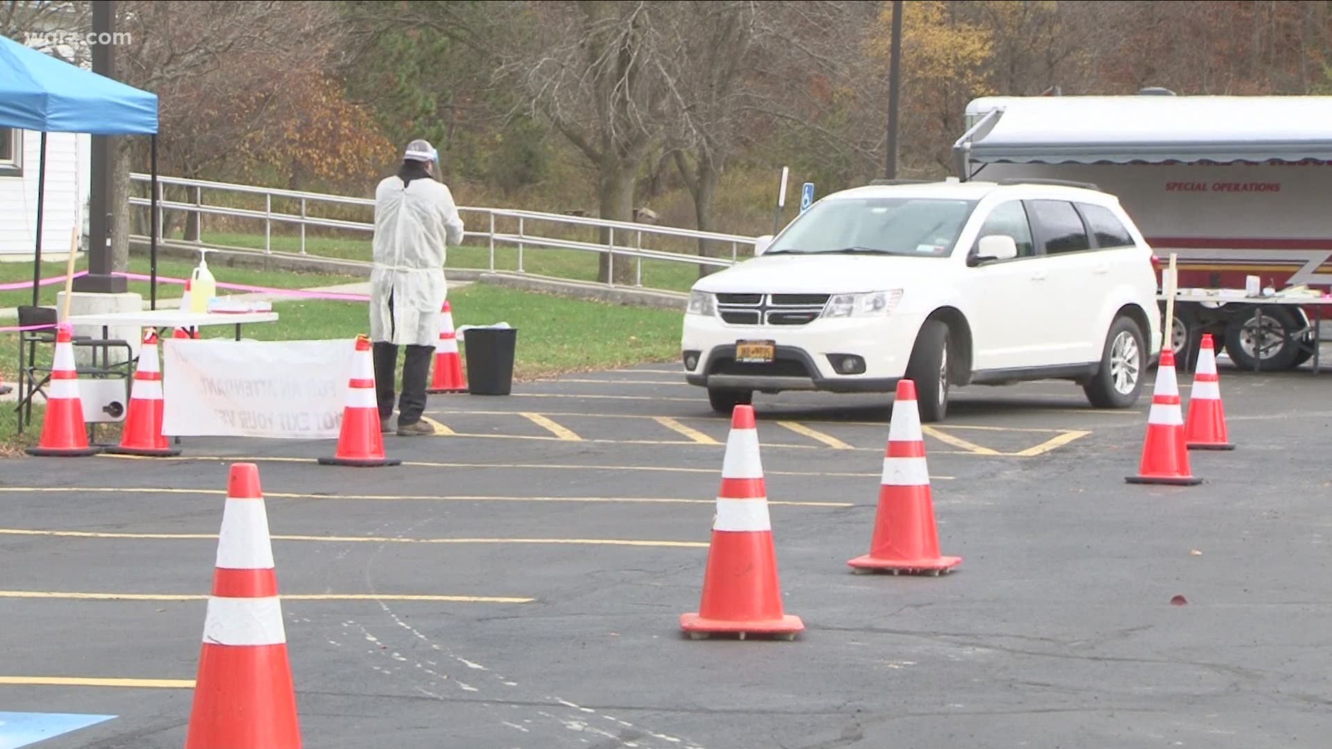 in response to an increase in COVID-19 cases in Allegany County, the health department hosted a SECOND rapid drive-up testing site today.