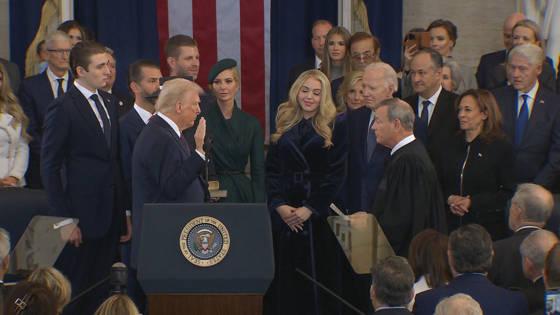 President Donald J. Trump takes the oath of office