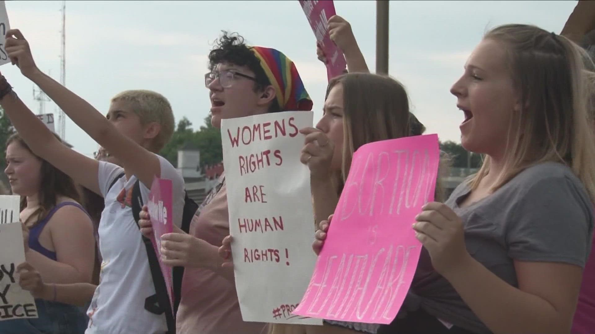Here at home in Batavia, there was a rally for abortion rights. About 100 people made sure their voices were heard.