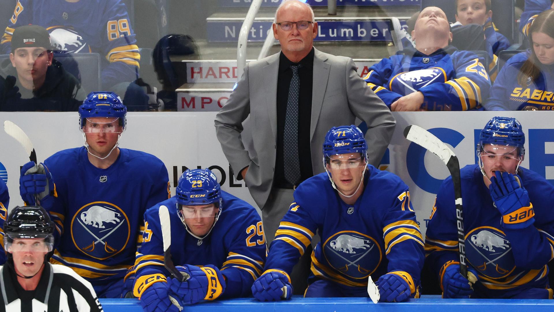 Sabres coach Lindy Ruff discusses the team's first win of the season, 5-2 against the Florida Panthers at KeyBank Center.